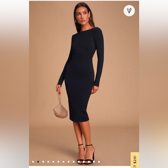 Lulus Long Sleeve Burgundy Backless Midi Dress - Picture 5 of 6